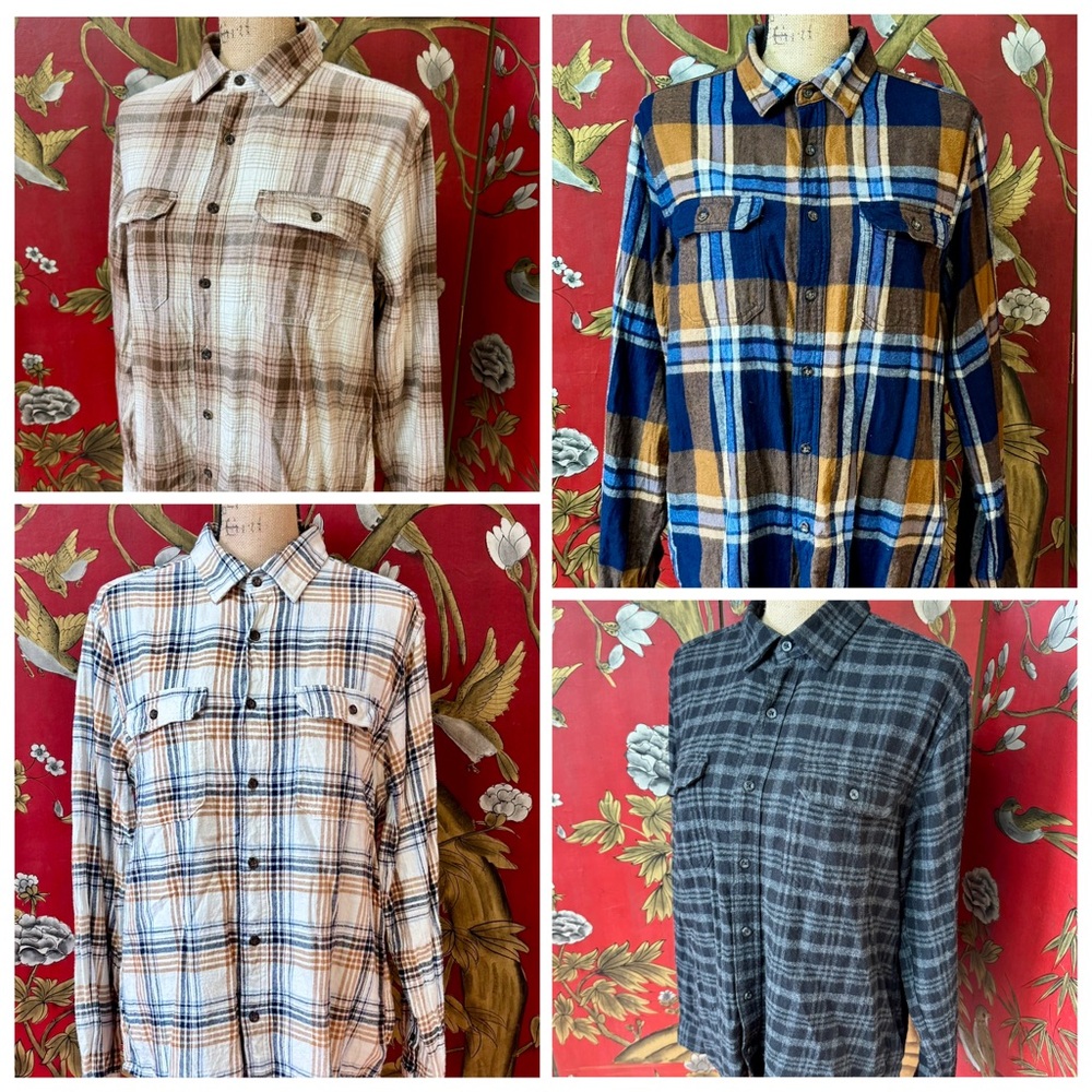 Men’s “GEORGE” Flannel Shirt Bundle | 4 Piece | #E3 & #E4